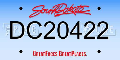 DC20422 South Dakota License Plate