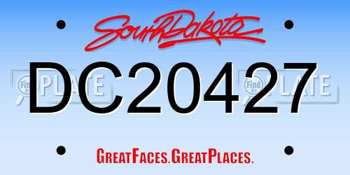 DC20427 South Dakota License Plate