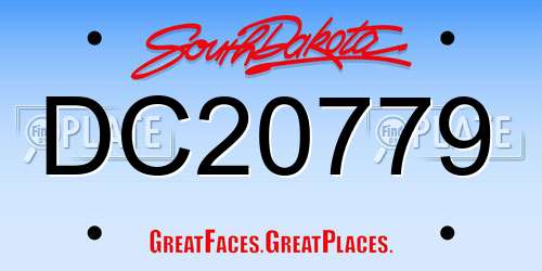 DC20779 South Dakota License Plate