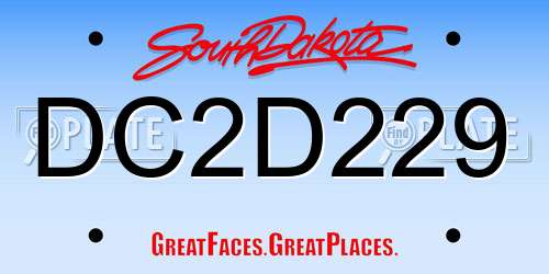 DC2D229 South Dakota License Plate