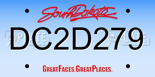 DC2D279 South Dakota License Plate