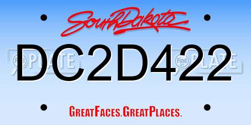 DC2D422 South Dakota License Plate