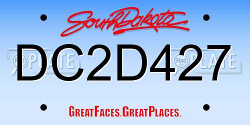 DC2D427 South Dakota License Plate
