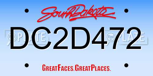 DC2D472 South Dakota License Plate
