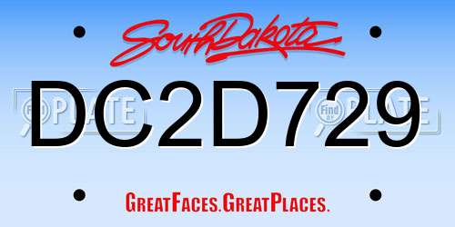 DC2D729 South Dakota License Plate