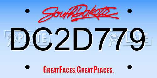 DC2D779 South Dakota License Plate