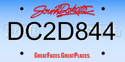 DC2D844 South Dakota License Plate