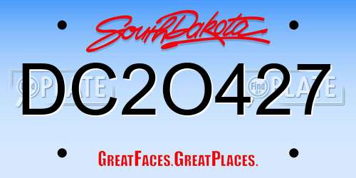 DC2O427 South Dakota License Plate
