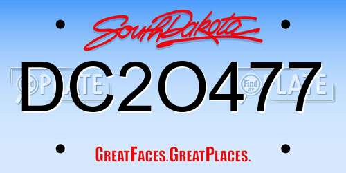 DC2O477 South Dakota License Plate