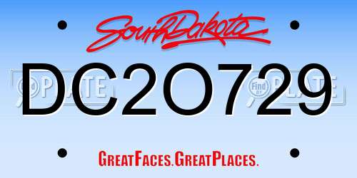 DC2O729 South Dakota License Plate