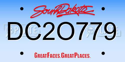 DC2O779 South Dakota License Plate