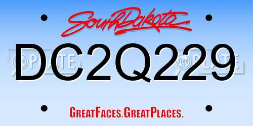 DC2Q229 South Dakota License Plate