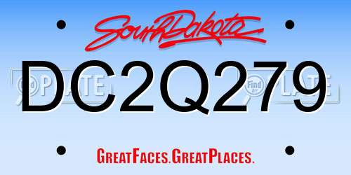 DC2Q279 South Dakota License Plate