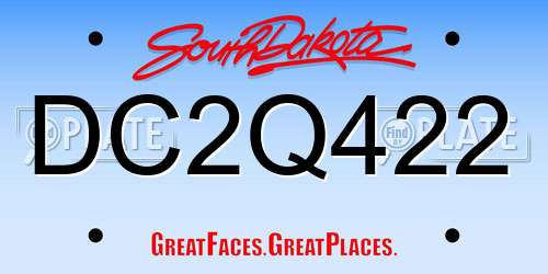 DC2Q422 South Dakota License Plate