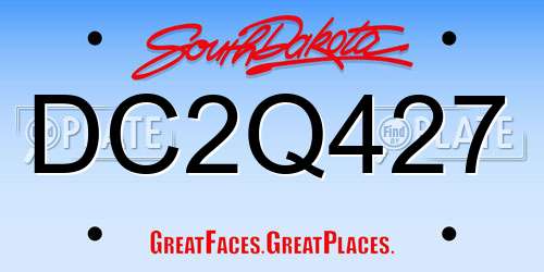 DC2Q427 South Dakota License Plate
