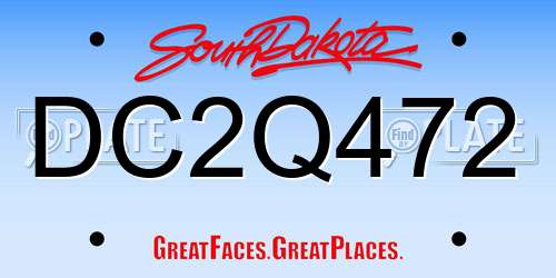 DC2Q472 South Dakota License Plate