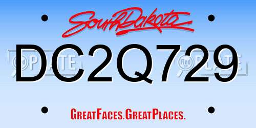 DC2Q729 South Dakota License Plate
