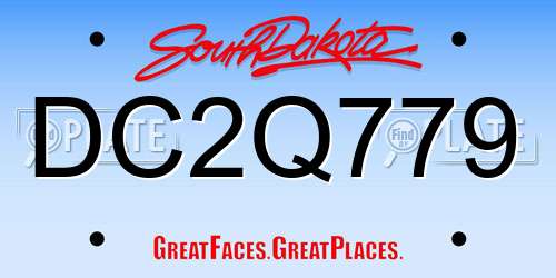 DC2Q779 South Dakota License Plate