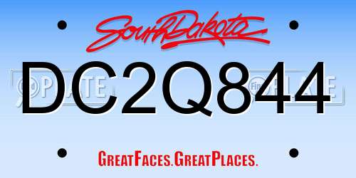 DC2Q844 South Dakota License Plate