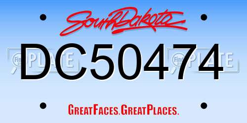 DC50474 South Dakota License Plate