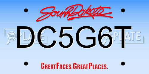 DC5G6T South Dakota License Plate