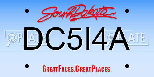 DC5I4A South Dakota License Plate