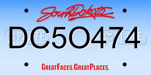 DC5O474 South Dakota License Plate