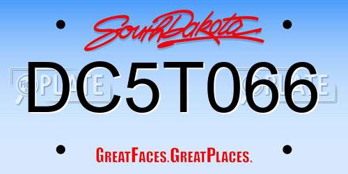 DC5T066 South Dakota License Plate