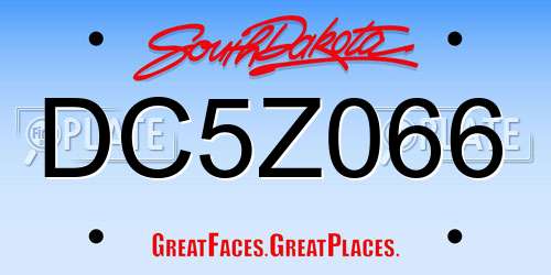 DC5Z066 South Dakota License Plate