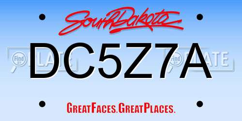 DC5Z7A South Dakota License Plate