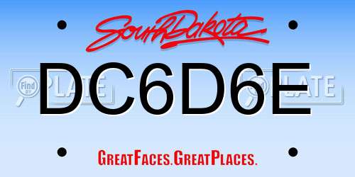 DC6D6E South Dakota License Plate