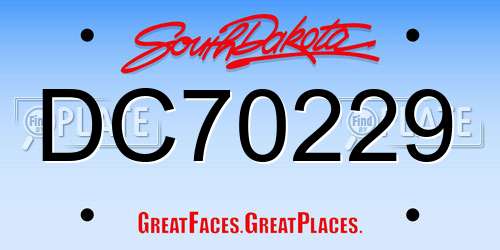DC70229 South Dakota License Plate