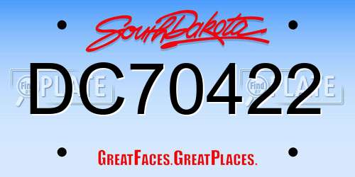 DC70422 South Dakota License Plate