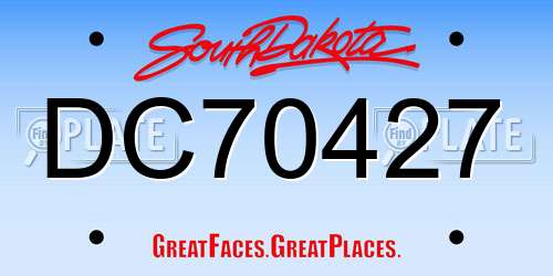 DC70427 South Dakota License Plate
