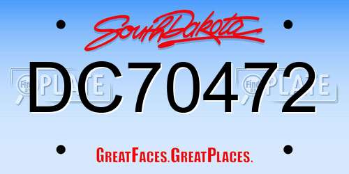 DC70472 South Dakota License Plate