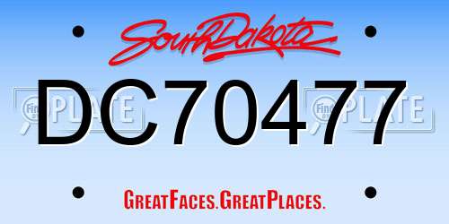 DC70477 South Dakota License Plate