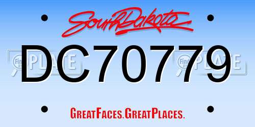 DC70779 South Dakota License Plate