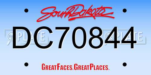 DC70844 South Dakota License Plate