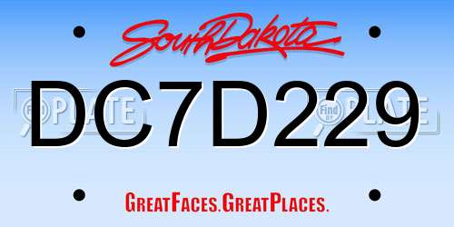 DC7D229 South Dakota License Plate