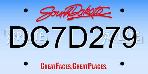 DC7D279 South Dakota License Plate
