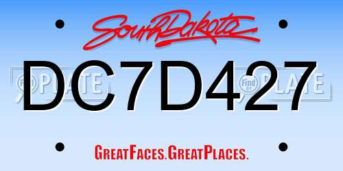 DC7D427 South Dakota License Plate