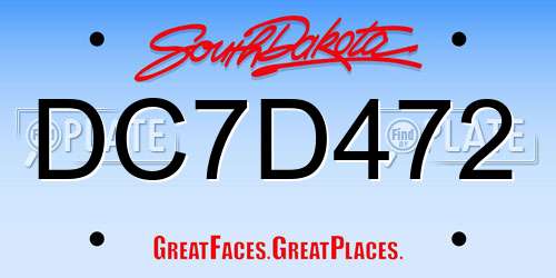 DC7D472 South Dakota License Plate