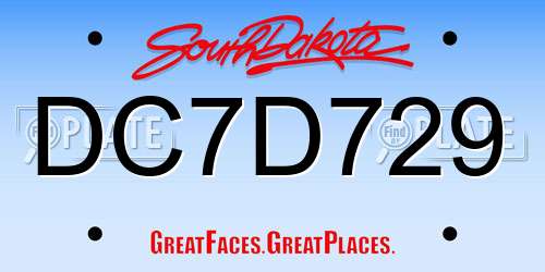 DC7D729 South Dakota License Plate