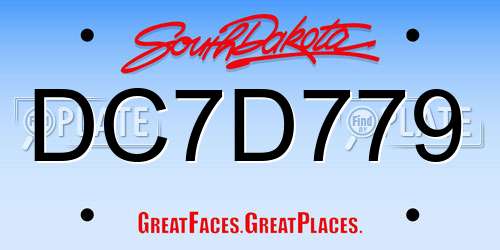 DC7D779 South Dakota License Plate