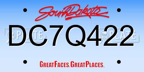 DC7Q422 South Dakota License Plate