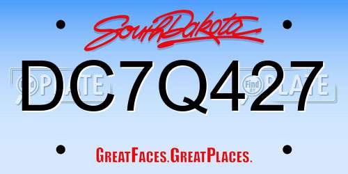 DC7Q427 South Dakota License Plate