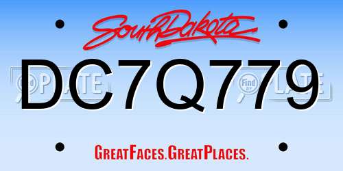 DC7Q779 South Dakota License Plate