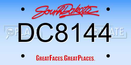 DC8144 South Dakota License Plate