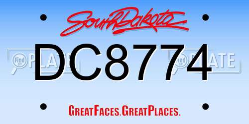 DC8774 South Dakota License Plate