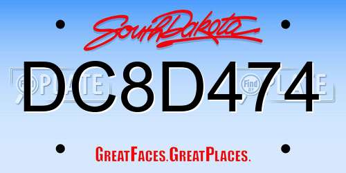 DC8D474 South Dakota License Plate